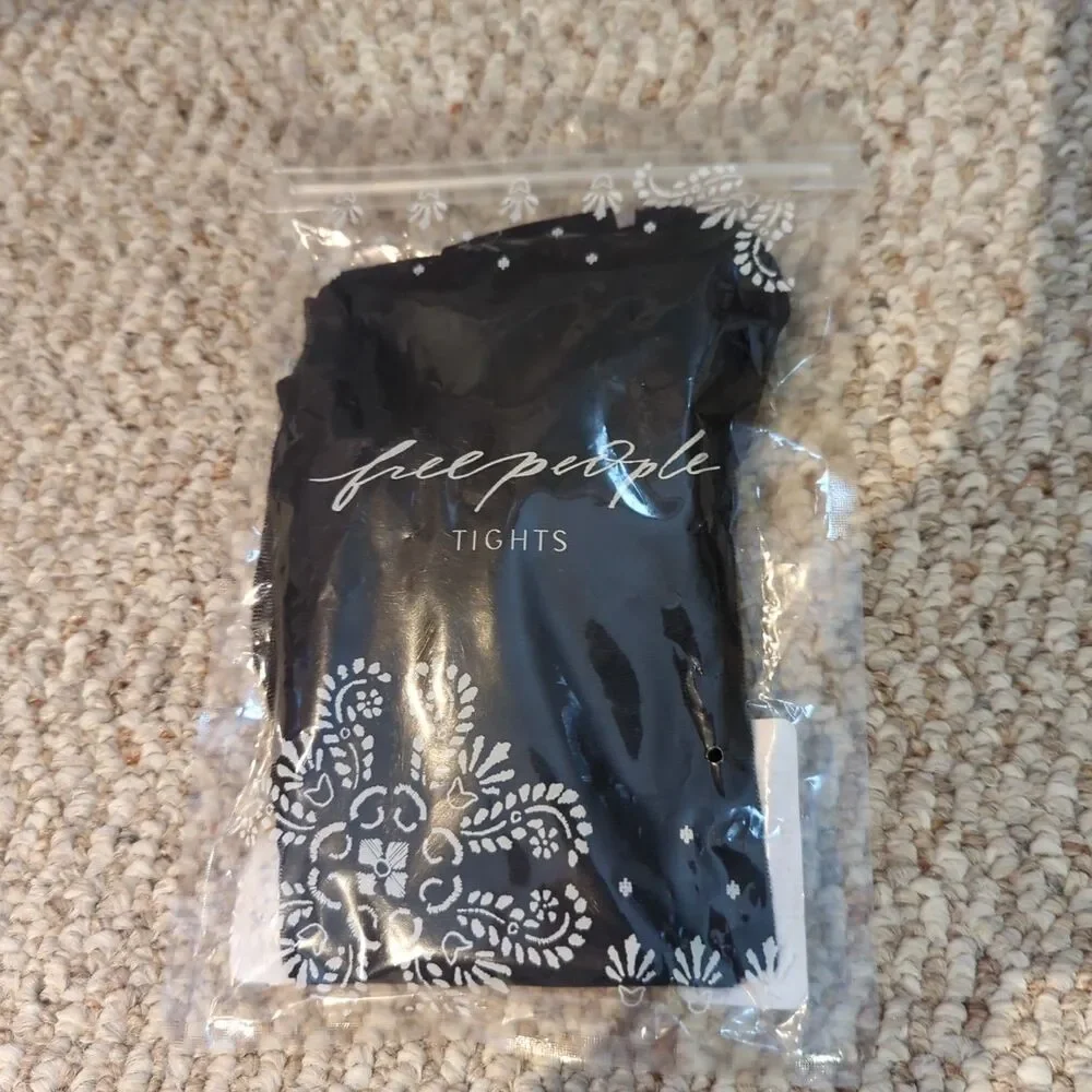 Free People Tights Womens Black One Size Made In Italy Sheer City Goth